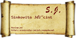 Sinkovits Jácint névjegykártya
